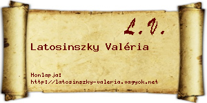 Latosinszky Valéria névjegykártya