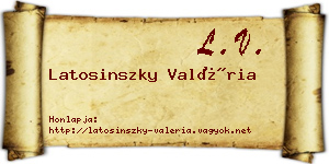 Latosinszky Valéria névjegykártya